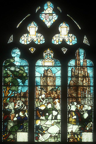 The John Hacket window by Kempe, nineteenth century, south choir, Lichfield Cathedral, Staffordshire, England