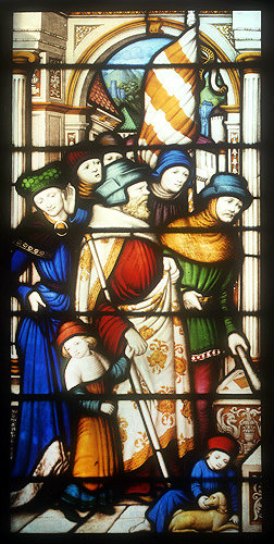 St Paul window, nineteenth century, north choir aisle, Lichfield Cathedral, Staffordshire, England