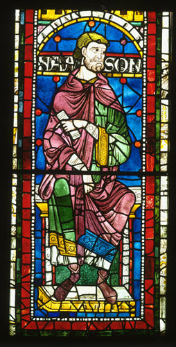Nanshon son of Aminadab prophet from Great West Window in Canterbury Cathedral 12th century