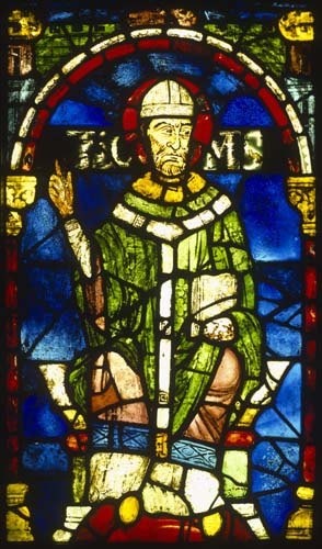 Thomas  Becket, 12th century stained glass, Trinity Chapel, Canterbury Cathedral, Kent, England, Great Britain