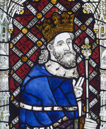 King William II Great West Window, Canterbury Cathedral, Kent, England, 15th century stained glass