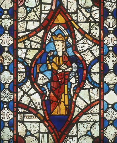 Unknown king,  panel 75, thirteenth century, east window, south aisle, Lincoln Cathedral, Linconshire, England