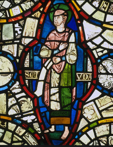St Jude panel 22 east window north  aisle  Lincoln Cathedral 13th century