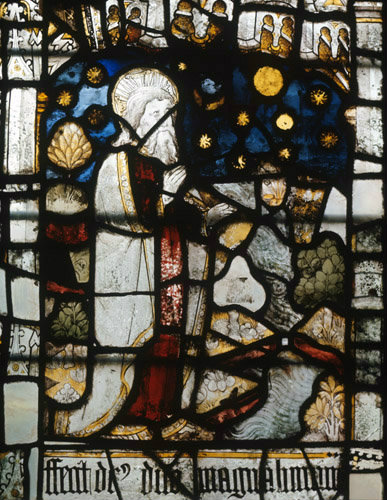 Creation of Sun Moon and  the Stars  15th century Great Malvern Priory Worcestershire