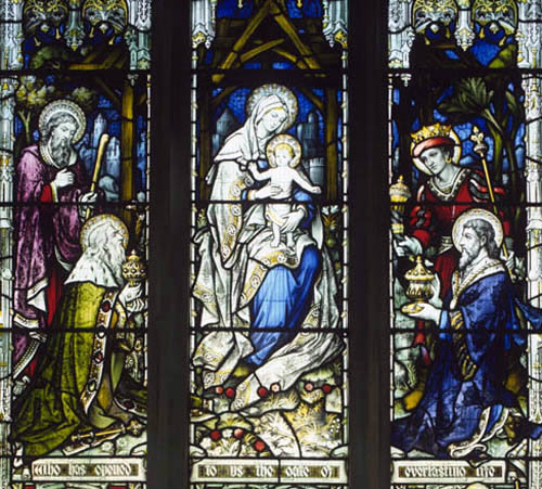 Adoration of the Magi, Church of St Peter and  Paul,  Aldeburgh, Suffolk, 19th century stained glass