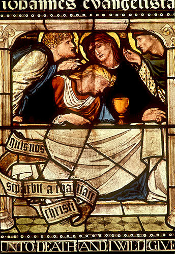 John the Evangelist at the last supper, 1874, Edward Burne-Jones, Christchurch Cathedral, Oxford, England