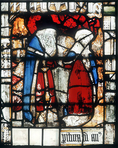 Incredulity of Sarah, fifteenth century, Great Malvern Priory, Malvern, Worcestershire, England