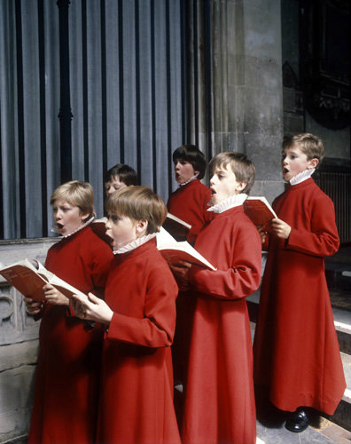Choir boys in St Albans Abbey, England