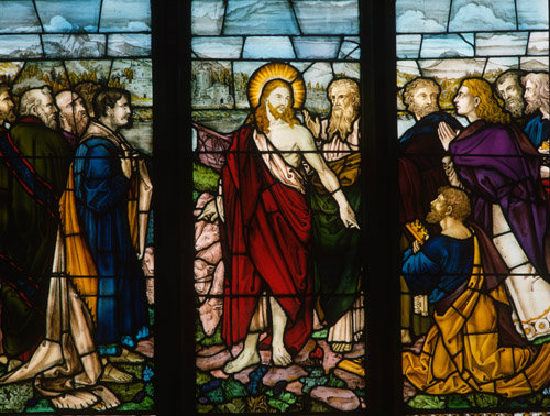 Jesus appears to the Disciples on the Shore of Galilee 19th century Church of St Chad Prees Shropshire