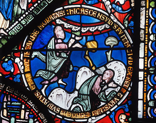 Enoch praying, and transported to Heaven, thirteenth century, Chapel of Saints and Martyrs of our time, Canterbury Cathedral, Kent, England