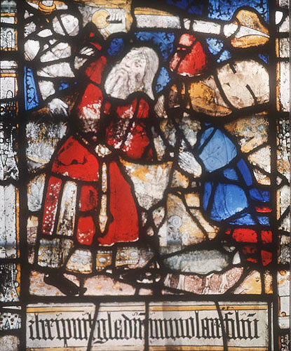 Sacrifice of Isaac, fifteenth century, Great Malvern Priory, Malvern, Worcestershire, England