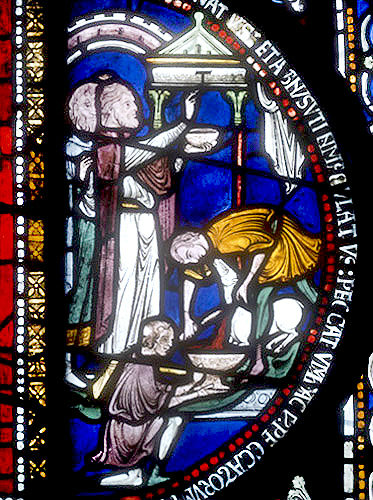 Passover Lamb, copy of thirteenth century panel, Chapel of Saints and Martyrs of our Time, Canterbury Cathedral, England