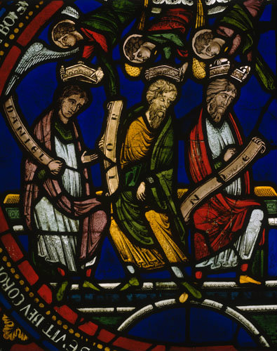 Job Daniel and Noah the three righteous men of the Old Testament panel in the Poor Mans Bible 13th century