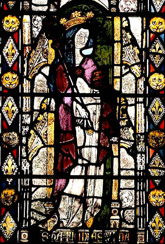 Saint Frideswide, English princess and abbess, patron saint of Oxford, fourteenth century,  Christchurch Cathedral, Oxford, England