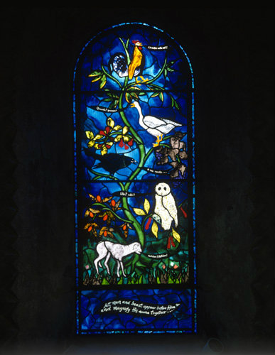 Christmas window by John Piper, church of St Mary the Virgin, Iffley, Oxfordshire, England