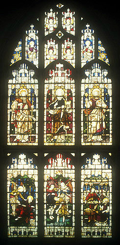 Stories of Elijah and Elisha, Naaman, etc., window 22, south aisle, Bury St Edmunds Cathedral, Suffolk, England