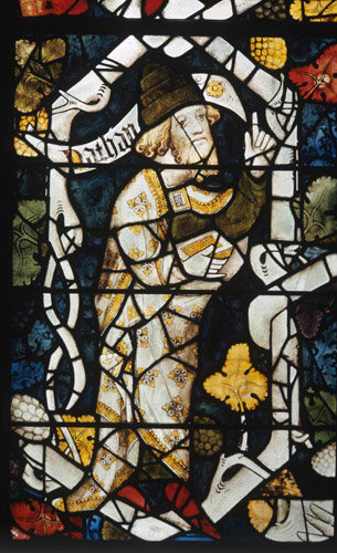 Nathan detail from Jesse Tree West Window Winchester 1393AD