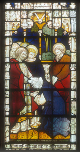 Election of Matthias, window 11, nineteenth century, south aisle, St Edmundsbury Cathedral, Bury St Edmunds, Suffolk, England