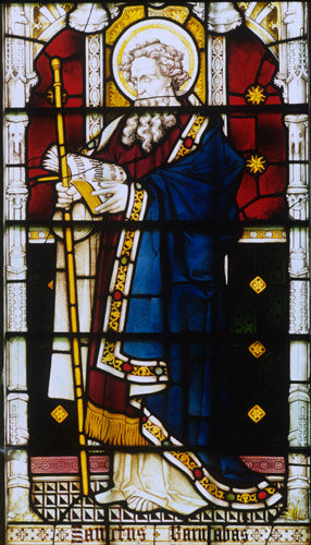 St Barnabas window 10 S aisle St Edmundsbury Cathedral 19th century