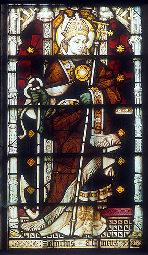 St Clement, window 10, nineteenth century, south aisle, St Edmundsbury Cathedral, Bury St Edmunds, Suffolk, England