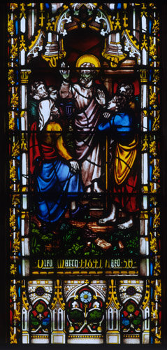 St Paul preaching on the Areopagus in Athens window 12 south aisle St Edmundsbury Cathedral 19th century