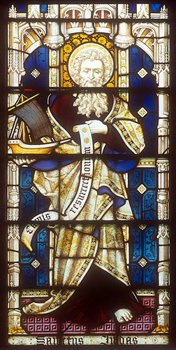 St Jude the Apostle, window 8, nineteenth century, south aisle, St Edmundsbury Cathedral, Bury St Edmunds, Suffolk, England