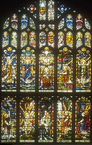 Creation, window 29, nineteenth century, north aisle, west window, St Edmundsbury Cathedral, Bury St Edmunds, Suffolk, England
