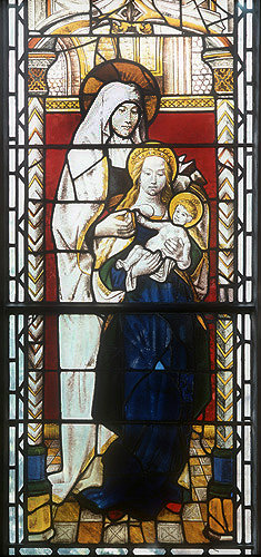 St Anne with Mary and Child, fifteenth century, French-Flemish, south window Lady Chapel, Exeter Cathedral, Exeter, Devon, England