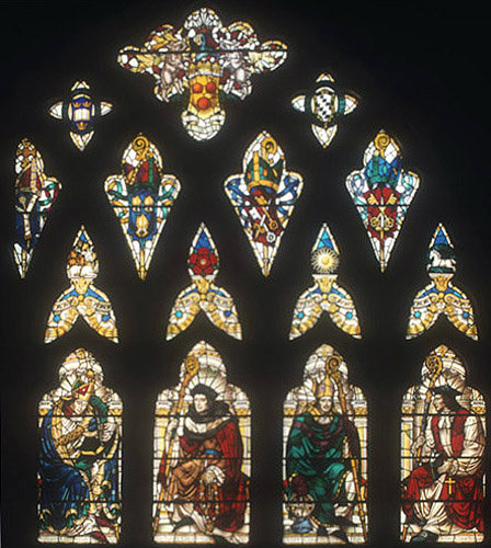 Four Courtenay Bishops, south nave aisle window no.1, twentieth century, Arthur Frederick Erridge, Exeter Cathedral, Devon, England