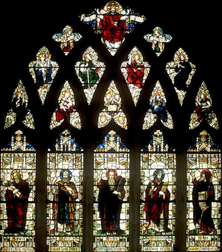 South nave aisle window no.3, nineteenth century, Powell, Exeter Cathedral, Devon, England