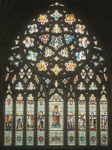 Great West window, twentieth century, by Reginald Bell and Michael Farrar-Bell, Exeter Cathedral, Devon, England