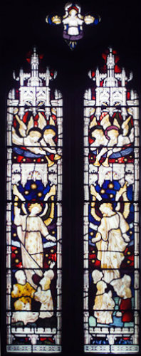 Angels, west window, Church of St Mary, Stepleton, Dorset