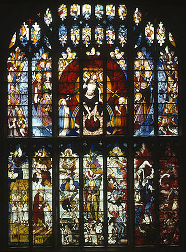 England, Fairford, Gloucestershire,  Church of St Mary, Last Judgement, west window 15