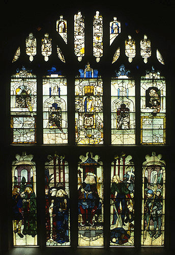 England, Fairford, Gloucestershire,  Church of St Mary, Judgement of David, window 14 circa 1500