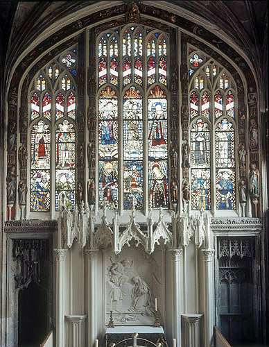 Musical window by John Prudde, circa 1447, Beauchamp Chapel, Warwick, Warwickshire, England