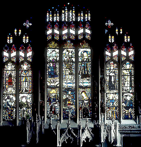 Stained glass by John Prudde, circa 1447, Beauchamp Chapel, dedicated to Richard Beauchamp Earl of Warwick, father-in-law of Kingmaker, Warwick, England