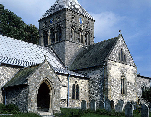 All Saints Anglican Parish Church, mainly Norman,  East Meon, Hampshire, England