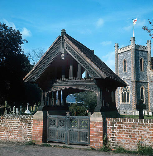Lych gate, Church of St Nicholas, Remenham, Oxfordshire, England