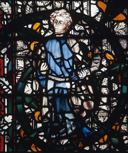 Malachi one of the minor prophets in the Jesse Tree Window in the south aisle of the nave 14th century York Minster