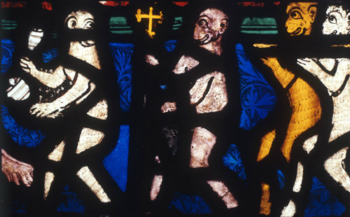 York Minster 14th century panel of the Monkeys