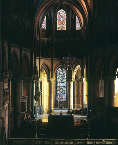 Canterbury Cathedral view of the Cathedra or episcopal throne beyond High Altar
