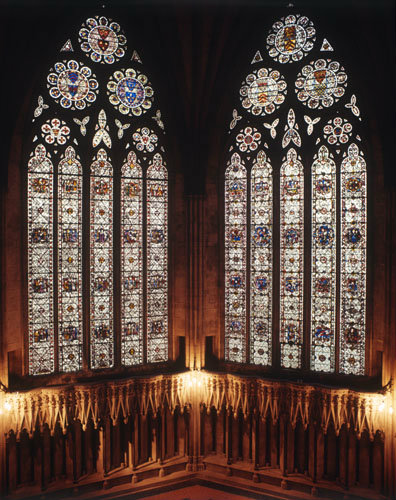 York Minster the Chapter House windows 1 and 2, 14th century stained glass