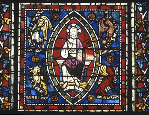 Canterbury Cathedral Christ in Majesty 13th century stained glass