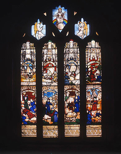 Noah window, sixteenth century, Church of St Neot, Cornwall, England
