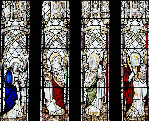 The Four Evangelists, Matthew, Mark, Luke and John, Church of St Neot, Cornwall, England