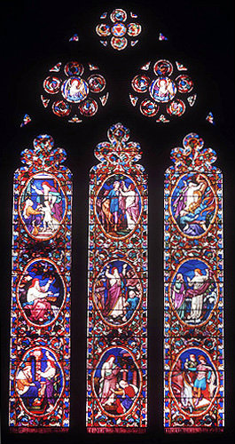 Life of Elijah, nineteenth century, Ward and Hughes, north choir aisle window, Lincoln Cathedral, Lincolnshire, England