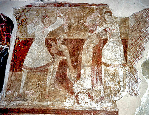 Massacre of the Innocents, twelfth century wall painting, St Botolph