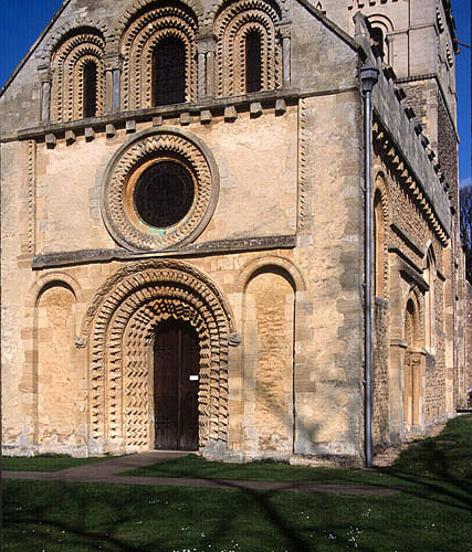 Church of St Mary the Virgin, built 1160-1230,  west front, Iffley, Oxfordshire, England