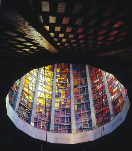 Liverpool Roman Catholic Cathedral of Christ the King, 1962-67, view of interior, Liverpool, England