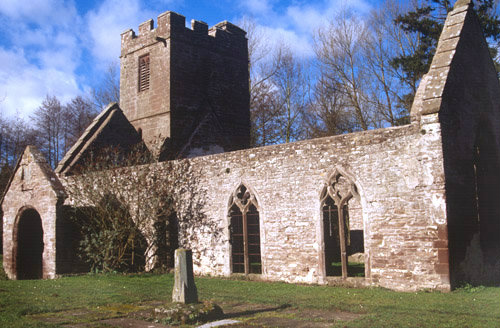 Ruined church, late medieval, Llanwarne, Herefordshire, England